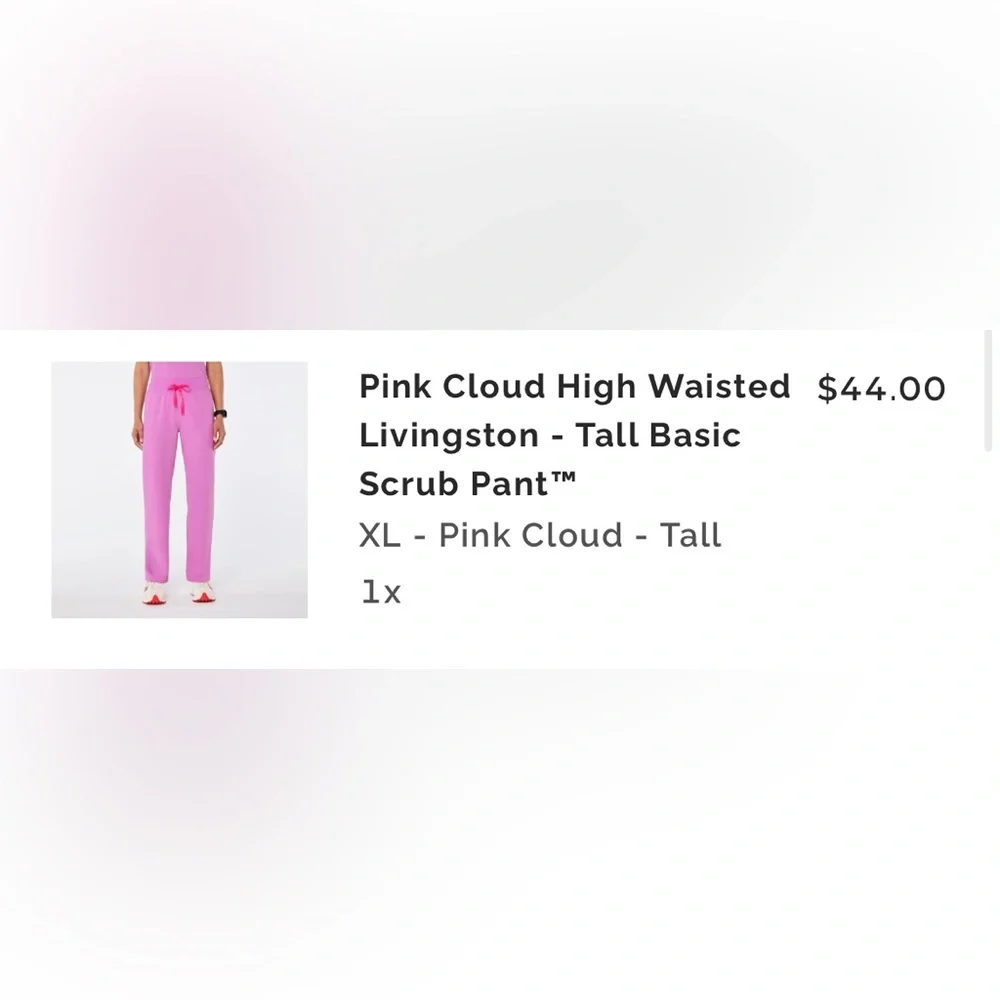 Figs - High waisted Livingston scrub pants in pink cloud (Tall XL) - Picture 11 of 11